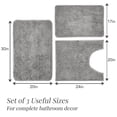 thumbnail image 2 of ZOPZO 100% Polyester Thick Absorbent Bath Mats, 3 Pcs Set, Grey, 2 of 6