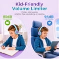 thumbnail image 5 of Kids Bluetooth Headphones, 60H Playtime, Volume Limited 85/94dB, Bluetooth 5.3, Foldable Wireless Headphones for Kids with ANC & HD Mic, 5 of 6