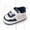 blue, variant on Baby Boys Girls High Top Ankle PU Leather Sneakers Soft Sole Infant Moccasins Newborn Oxford Loafers Anti-Slip Toddler Wedding Uniform Shoes, 3-11 Months