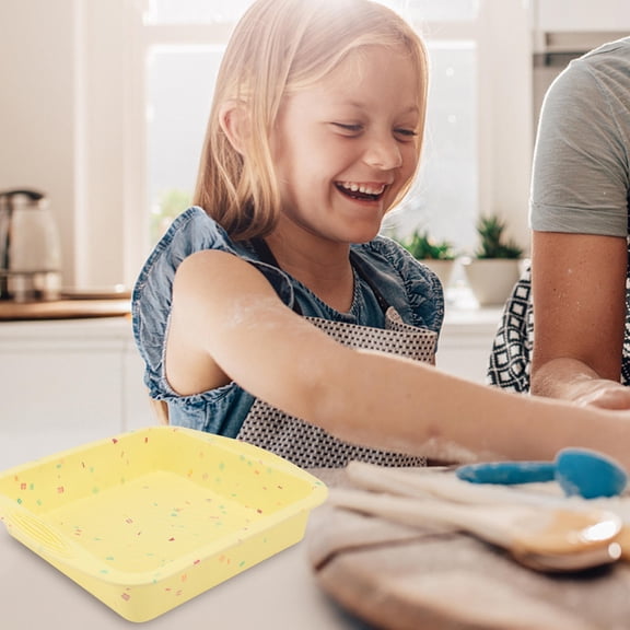 FENGGUIQU 1Pc Yellow Silicone Non Stick Bread Mold for Baking Toast Cake and Bread