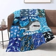 thumbnail image 6 of Kainsy Shark Blanket for Baby Just a Boy Who Loves Sharks Blanket Ocean Animals Throw Blankets Gifts for Kids Toddler Warm Lightweight Flannel Fleece Blanket for Nursery, Blue(50"x60"), 6 of 8