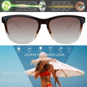 Joopin Trendy Rectangle Sunglasses for Women Men Gradient Brown Sun Glasses Eyewear (Gradient Brown)