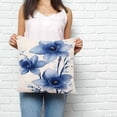 thumbnail image 3 of Throw Pillow Covers 20x20 Inch, Blue Floral Spring Decorative Pillow Cases for Couch Sofa Bed, Summer Watercolor Wildflowers Cotton Linen Square Home Decor Pillowcases with Hidden Zipper, 3 of 7
