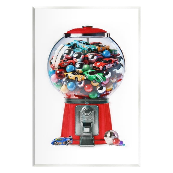 Stupell Industries Race Car Candy Dispenser Transportation Painting Unframed Art Print Wall Art, 10 x 15