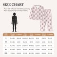 thumbnail image 3 of KLL Heart Cat Print Women's Long Sleeve Pajamas with Pants Sleepwear Loungewear 2 Set-Large, 3 of 7