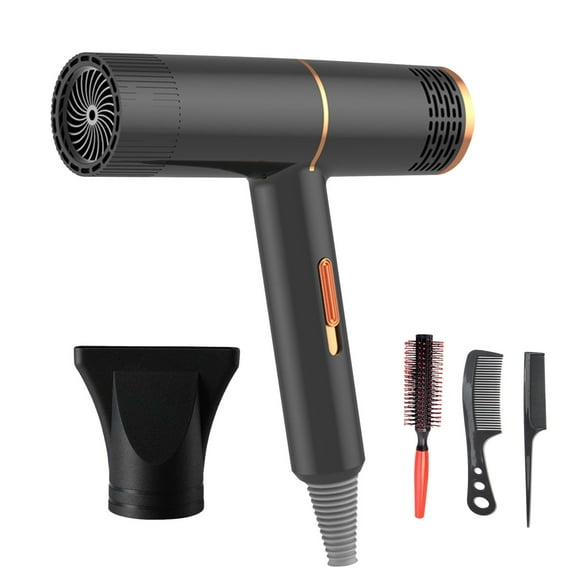 Black Ionic Hair Dryer High Power 1875W Negative Ionic Hair Blow Dryer With Combs Set For Home Salon Quick Drying 3 Temperature Settings