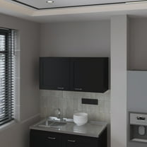 FM FURNITURE Nakya Kitchen Wall Cabinet with 2 Doors, Black