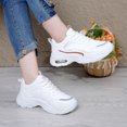 thumbnail image 4 of Fashion Chunky Platform Sneakers Women Classic White Tennis Shoes Comfy Arch Support LAce up Walking Running Shoes, 4 of 8