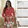 thumbnail image 6 of Yuyamidu Snowman Button Down Pajama Dress Size 2XL Colorful Light Long Sleeve Sleep Shirts Christmas Nightgowns for Women Breastfeeding Sleepwear Red Boyfriend Nightgown, 6 of 7