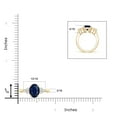 thumbnail image 4 of ANGARA Natural 3.3 ct Blue Sapphire Ring with Trio Diamond Accents in 14K Yellow Gold for Women (Size-10x8mm) | September Birthstone, Anniversary, Jewelry Gift for Women | Natural Sapphire Ring, 4 of 8