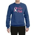 thumbnail image 2 of In October We Wear Pink Awareness Unisex Crewneck Graphic Sweatshirt, Vintage Heather Blue, Medium, 2 of 3