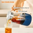 thumbnail image 5 of SUMMIT Water Pitcher with Silicone Base 61oz/ 1.8L, Hot& Cold Glass Pitcher with Lid and Handle, Glass Carafe with Lid for Coffee, Juice, Lemonade and Milk (blue), 5 of 12
