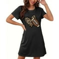 thumbnail image 2 of Chemise de Nuit Courte pour Femmes, Robe de Nuit Grande Taille avec Imprimé Poitrine, Chemise de Nuit à Manches Courtes Coupe Ample, Pyjama Décontracté à Col Rond pour Dormir et Se Détendre, 2 of 6