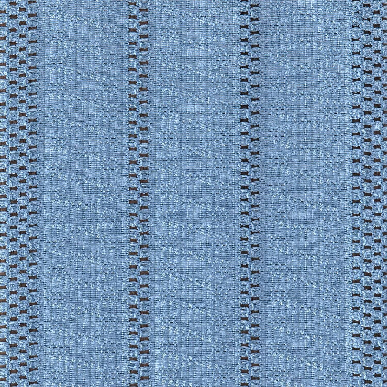 Boho Table Runner, Macrame Style Ivory Table Runners Farmhouse Woven Home Decor, 12x90 Inch, Blue