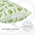 thumbnail image 3 of Goofa Green Avocado Pattern Pillow Case – Plush & Soft Cushion Cover, Hypoallergenic Throw Pillow Case for Comfortable Sleep with Envelope Closure-20"x30", 3 of 6
