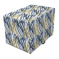 thumbnail image 1 of Mustard Dog Crate Cover, Brush Strokes Drawn Modern Abstract Doodles Scribbles Spots Sketching, Easy to Use Pet Kennel Cover for Dogs, 35" x 23" x 27", Sea Blue and Dark Yellow, by Ambesonne, 1 of 6