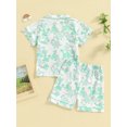 thumbnail image 4 of Satin Pajama Set for Kid Baby Girl Boy Button-up Tops Shorts Sleepwear Nightwear Loungewear Outfits, 4 of 9