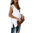 thumbnail image 2 of Womens Tank Tops V Neck Lace Side Split Summer Sleeveless Tops, 2 of 5