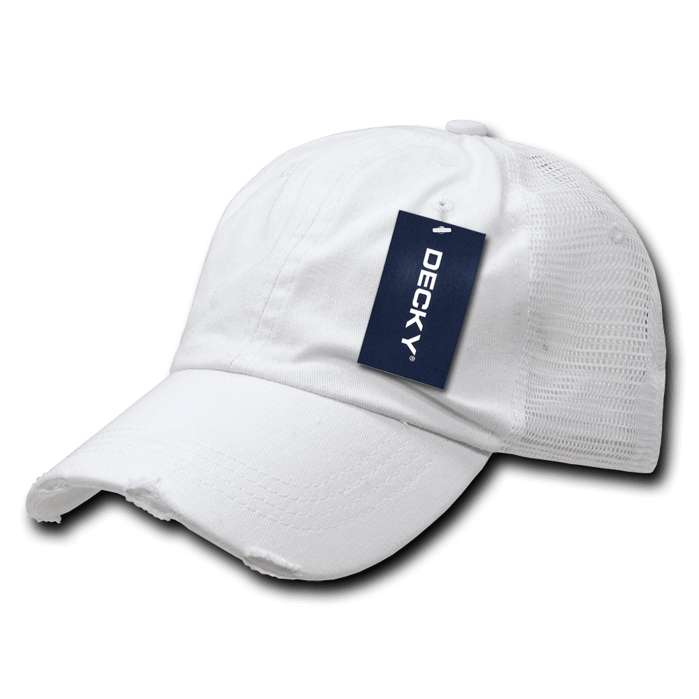 DECKY Vintage Mesh Washed Cotton Snapback Trucker Cap Caps Hat Hats For
