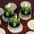 thumbnail image 2 of Efavormart 6 Pcs Aguacolla Cactus Tea Light Candles Handmade Delicate Succulent Candles Wax Cactus Candles for Home Decoration, 2 of 9