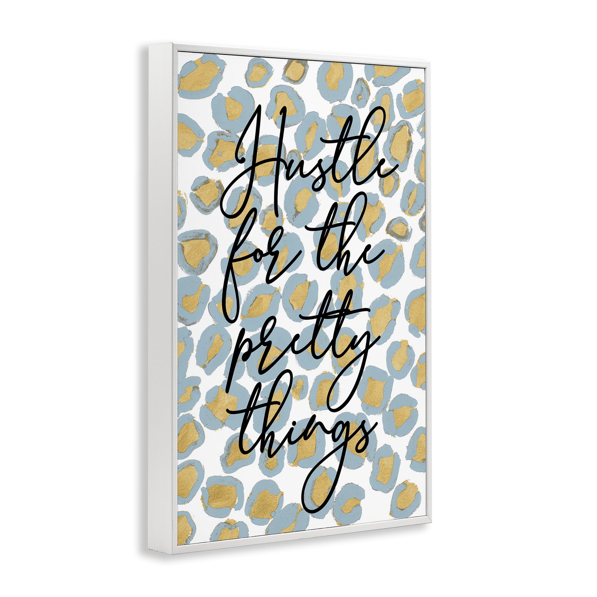 Stupell Industries Hustle For Pretty Things Typography Painting White Framed Art Print Wall Art, 16 x 24
