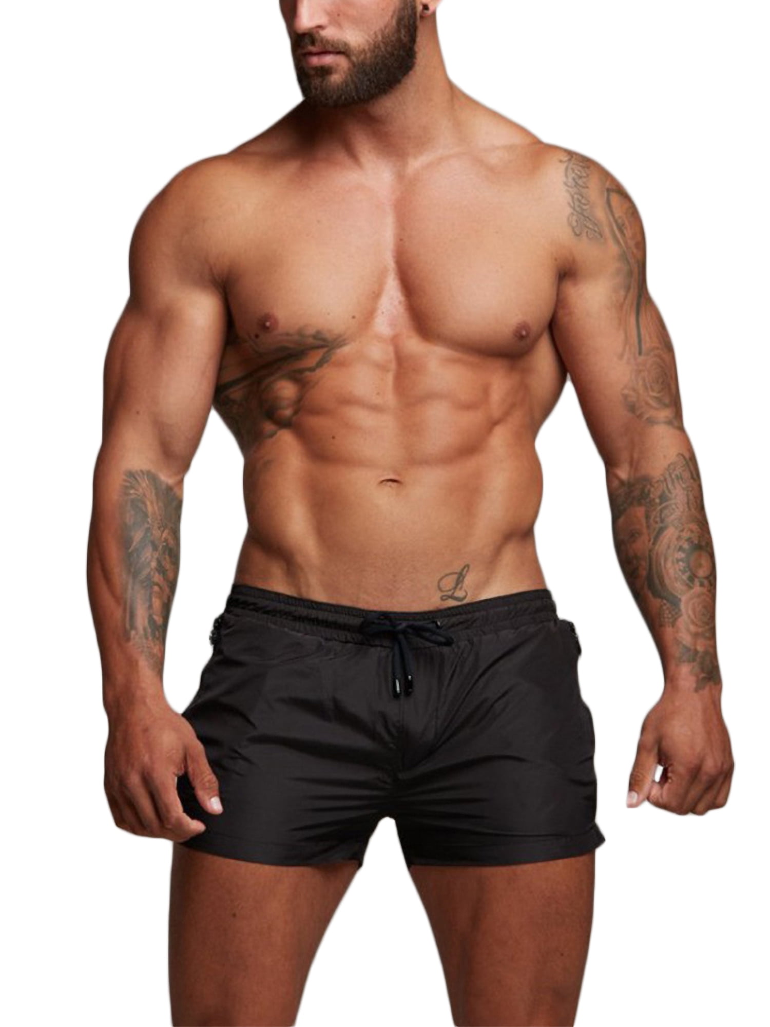 Details about   Mens Fitness Shorts with Zipper Pockets Quick Drying Workout Running Bottom 