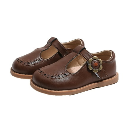 QUDDERR Toddler Little Girls Dress Shoes School Oxford for Girls Flats Spring Fall Little/Big Kids Non-slip Leather Princess Shoes for Girls 1-13M