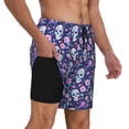 thumbnail image 2 of KLL Skull Purple Flower for Mens Swim Trunks Quick Dry Swim Shorts with Built-in Compression Liner Funny Swimwear Bathing Suits-XX-Large, 2 of 6