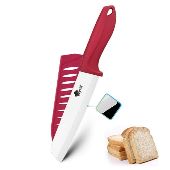 Ceramic Bread Knife 6inch Serrated Knife kitchen Knife for Sourdough Homemade Bread Cheese Cake