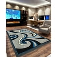 thumbnail image 4 of Star Abstract 5x7 Area Rug – Modern Contemporary Colorful Soft Polyester Carpet for Living Room Design 1308 Turquoise Blue, 4 of 5