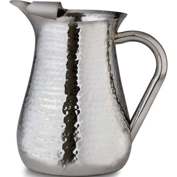Fashion Stainless Steel 72Oz. Hammered Pitcher With Ice Guard Made In India gm14098