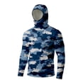 thumbnail image 5 of Havenx Sun Protection Fishing Shirts for Men Camo Long Sleeve Hoodie with Mask Hooded Uv Upf 50+ Rash Guard Uv Protection Cooling Lightweight Outdoor Hiking Swim Blouses,Royal Blue L, 5 of 6
