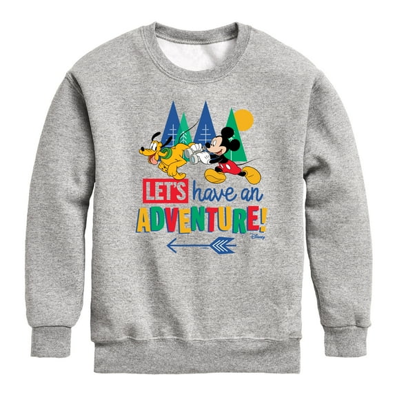 Disney Standard - Lets Have An Adventure - Toddler & Youth Crewneck Fleece Sweatshirt