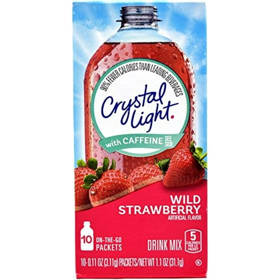 Crystal Light On The Go Wild Strawberry With Caffeine, 10 Packets (Pack Of 4)