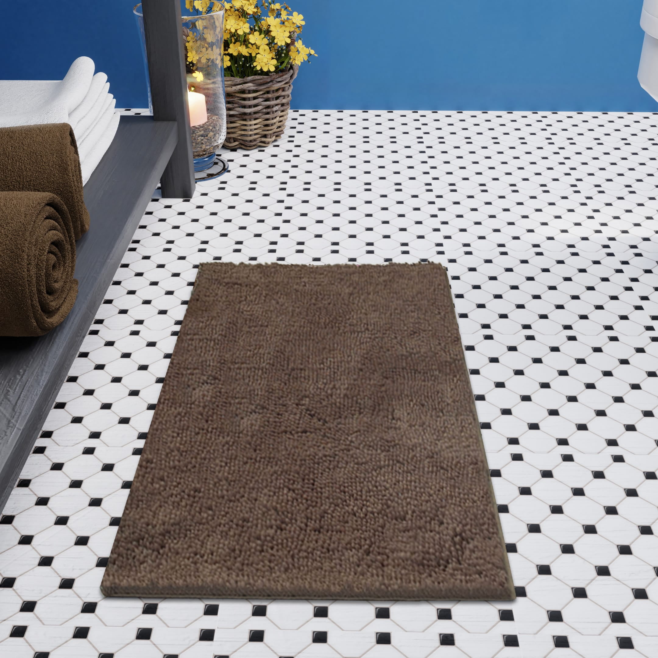 Resort Collection Chenille Plush Loop Bath Mat