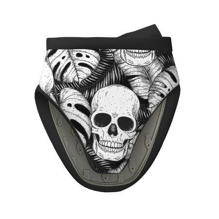 

Pofeuu Skull and palm leaves Print Thickened Mini Silicone Oven Mitts Heat Resistant Rubber Oven Mitt Gloves Finger Pinch Grips Pot Holder Silicone Potholder
