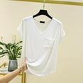 thumbnail image 2 of Lumtrix Pajama Tops Women Cap Short Sleeve Loose Fit Sleep Shirts Summer Casual Lightweight Breathable Lounge Blouse White XXL, 2 of 3