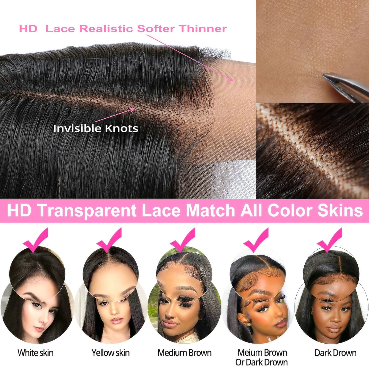 RYHAIR 10 inches 100% Human Hair 13x4 HD Lace Front Bob Wig with Pre Plucked Natural Hairline for Women