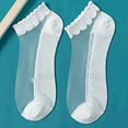 thumbnail image 5 of Dagugfen 5 Pairs No Show Socks Women Low Cut Breathable Wicking Hidden Ruffle Dancing Socks for Flats, 5 of 5