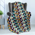 thumbnail image 4 of Abstract Soft Flannel Fleece Throw Blanket, Continuous Pattern of Braided Look Motifs in Different Tones Surreal Print, Cozy Plush for Indoor and Outdoor Use, 50" x 70", Multicolor, by Ambesonne, 4 of 5