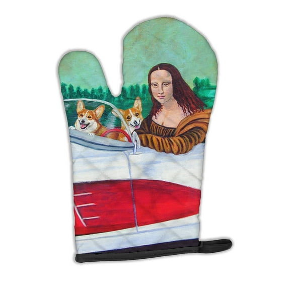 Mona Lisa with Corgi Oven Mitt