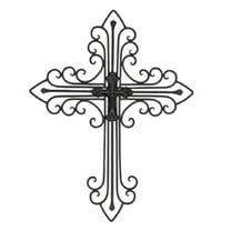 Tremont Floral Brown Metal Cross Wall Decoration 14 x 18.25 Inch