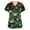 Earthy Yellow, variant on Halloween Scrub Top for Women, Glowing Pumpkin & Magic Potion V-Neck Medical Uniform with Pockets, Loose Fit Short Sleeve Nurse Tunic, 1 Piece Blue S
