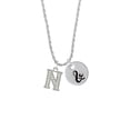 thumbnail image 2 of Delight Jewelry Silvertone Crystal Initial - N - Silvertone Script Initial Disc - & - Charm Necklace, 20"+3", 2 of 4