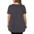 thumbnail image 3 of JINMGG Womens Tops Clearance under $5 Plus-Size Fashion Woman O-Neck Short Sleeve Tops T-Shirt Solid Loose Short Gray XXXXL, 3 of 7