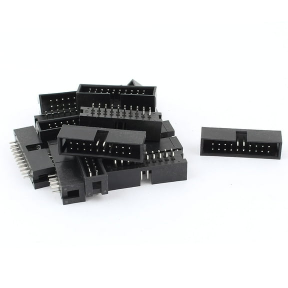 Unique Bargains 15 Pcs 2*10 20Pin Male IDC Socket Box Header Straight Connector 2.54mm