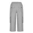 thumbnail image 4 of Capri Cargo Pants for Women Spring Summer Casual Elastic Waist Relaxed Fit Straight Leg Capri Hiking Pants with Pockets, 4 of 6