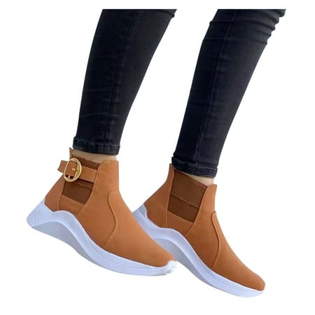 

f21 Women s Fashion Shoes Flat-Bottom Mesh Breathable Slip-on Wedges Casual Sneakers Womens Platform Sneakers Size 9.5-10 Brown Wide