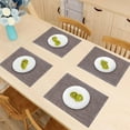 thumbnail image 5 of Placemats Set of 8 for Dining Table, Table Placemats, Rectangular PVC Vinyl, 18"x12" - Brown Gold, 5 of 7