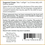 Baar Natures Blessing Castor Oil Softgels with Fennel, 120 Softgels